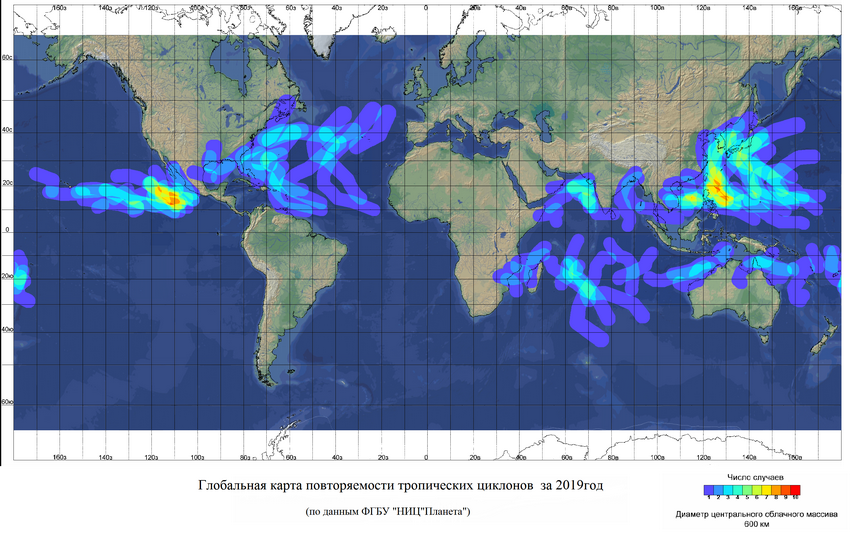 Карта распространения тропических циклонов. Циклон на карте. Места зарождения тропических циклонов.