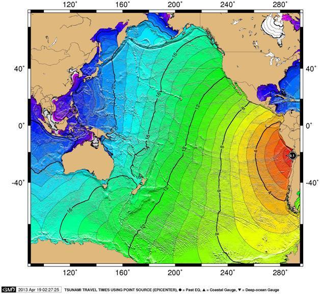 Карта цунами мира