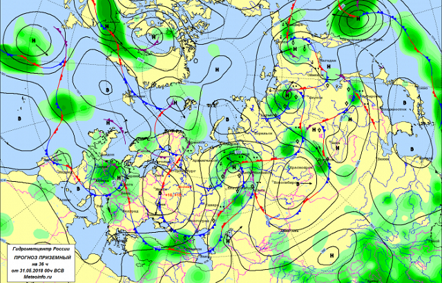 Карта погоды европейской части россии сегодня