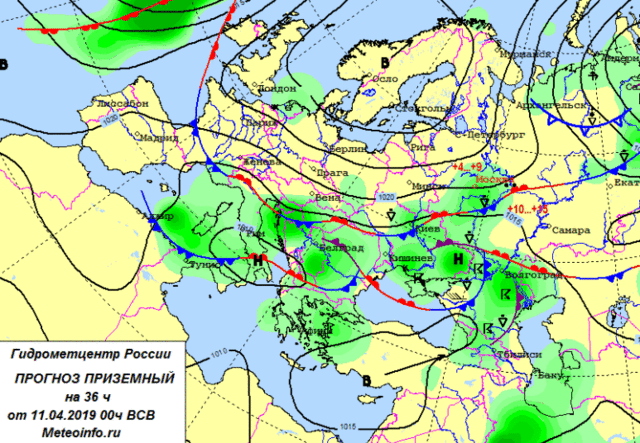 Карта осадков самарский. Характеристика атмосферных фронтов.
