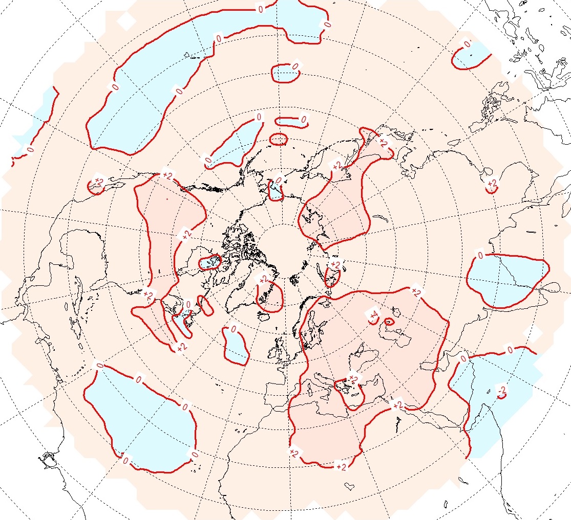 Аномалии среднегодовой температуры воздуха в Арктике. Www meteoinfo