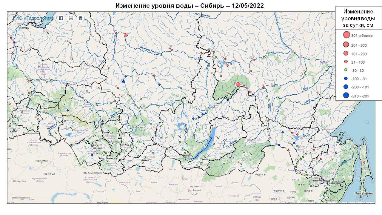 Гидрологическая карта хабаровск