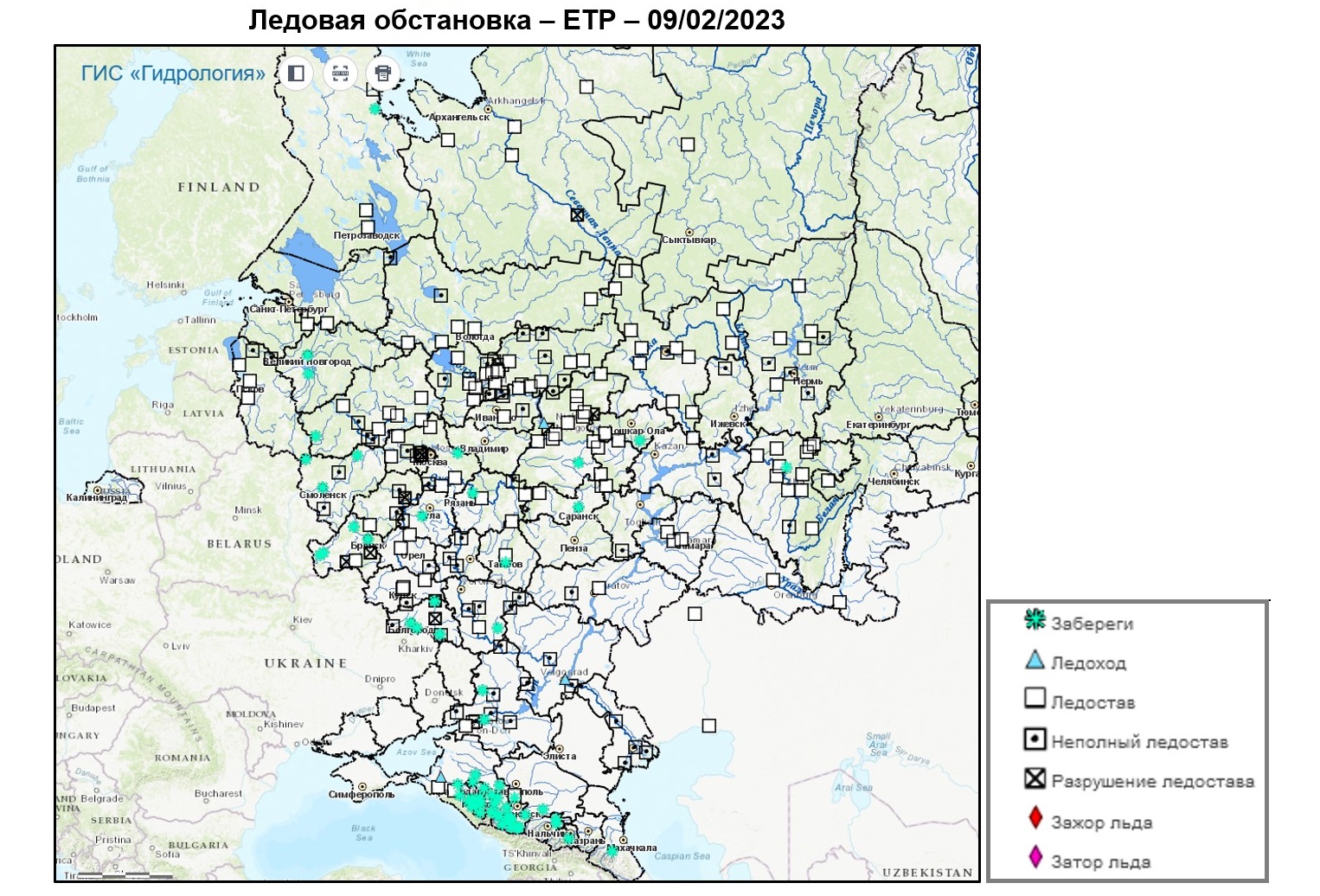 Изменение гидрологического режима. Гидрологическая карта Европы.