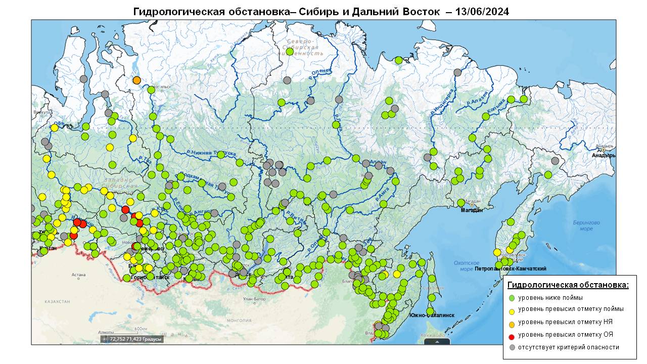 Гидрологический обзор 13 июня 2024 г.