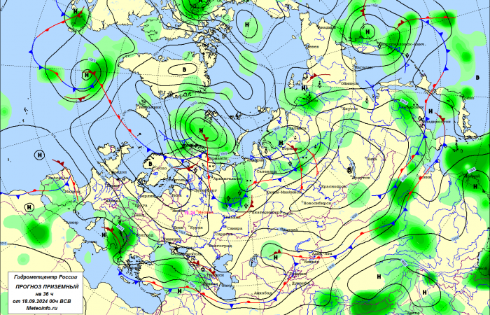 Прогностические карты с фронтальным анализом приземные погоды