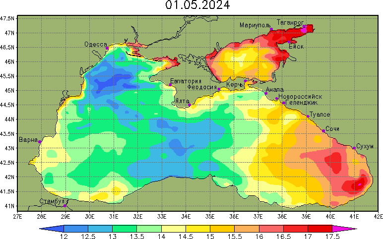 Температура поверхности черного моря